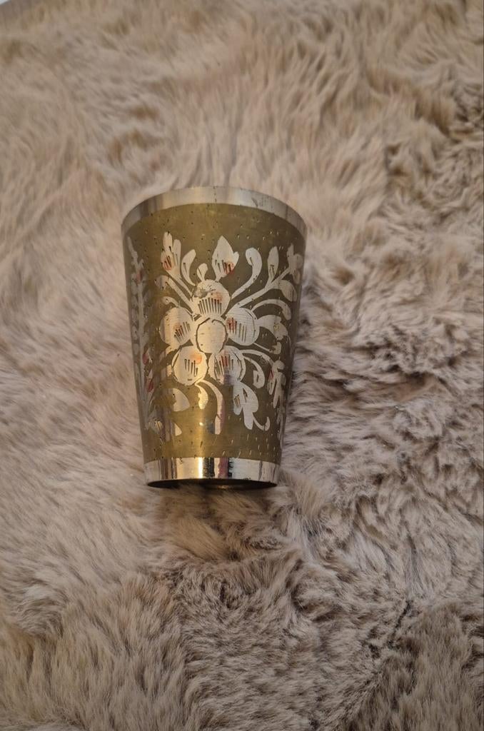 Vintage pelgrimsbeker uit India., Ophalen of Verzenden