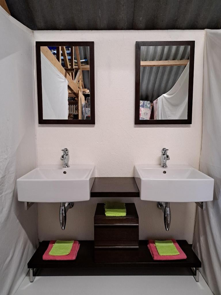 Badmeubel met witte kommen Villeroy&Boch, Ophalen, 100 tot 150 cm, Nieuw, 50 tot 75 cm