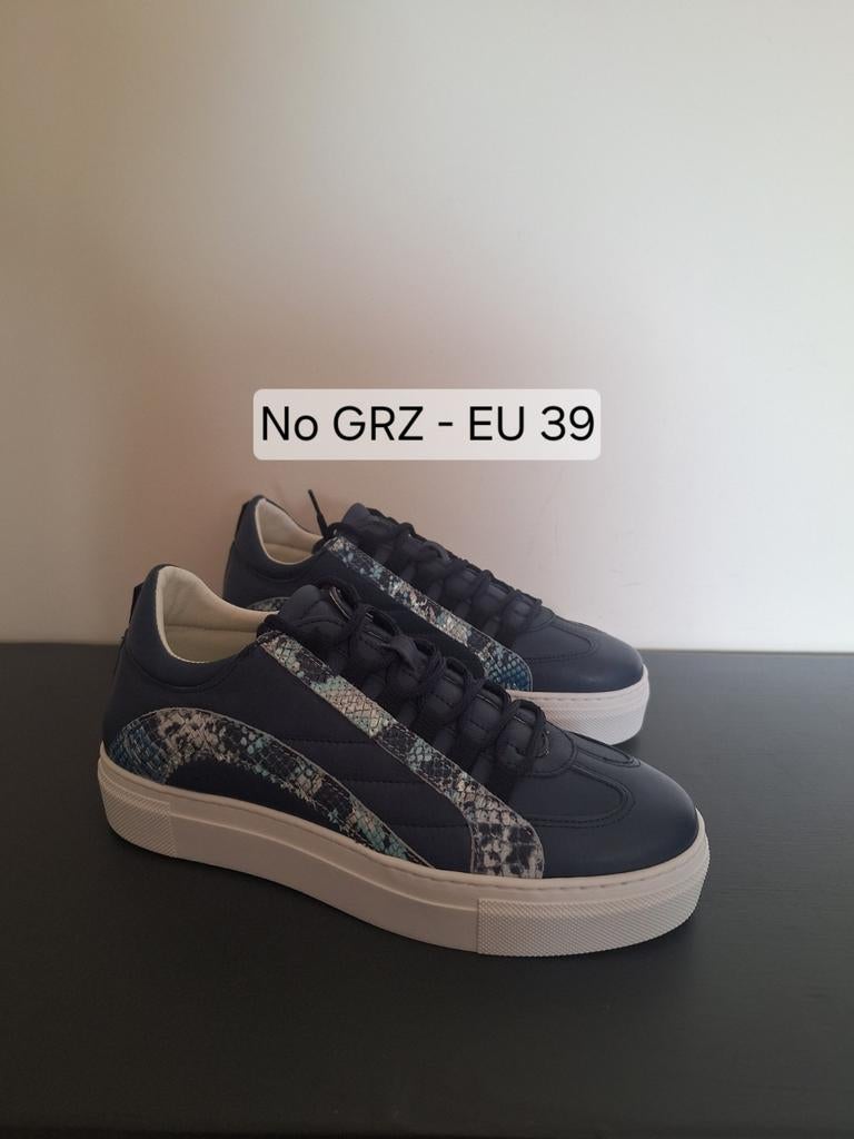 Nieuwe No Grz blauwe leren sneakers maat 39, Blauw, Nieuw, Ophalen of Verzenden, Sneakers of Gympen
