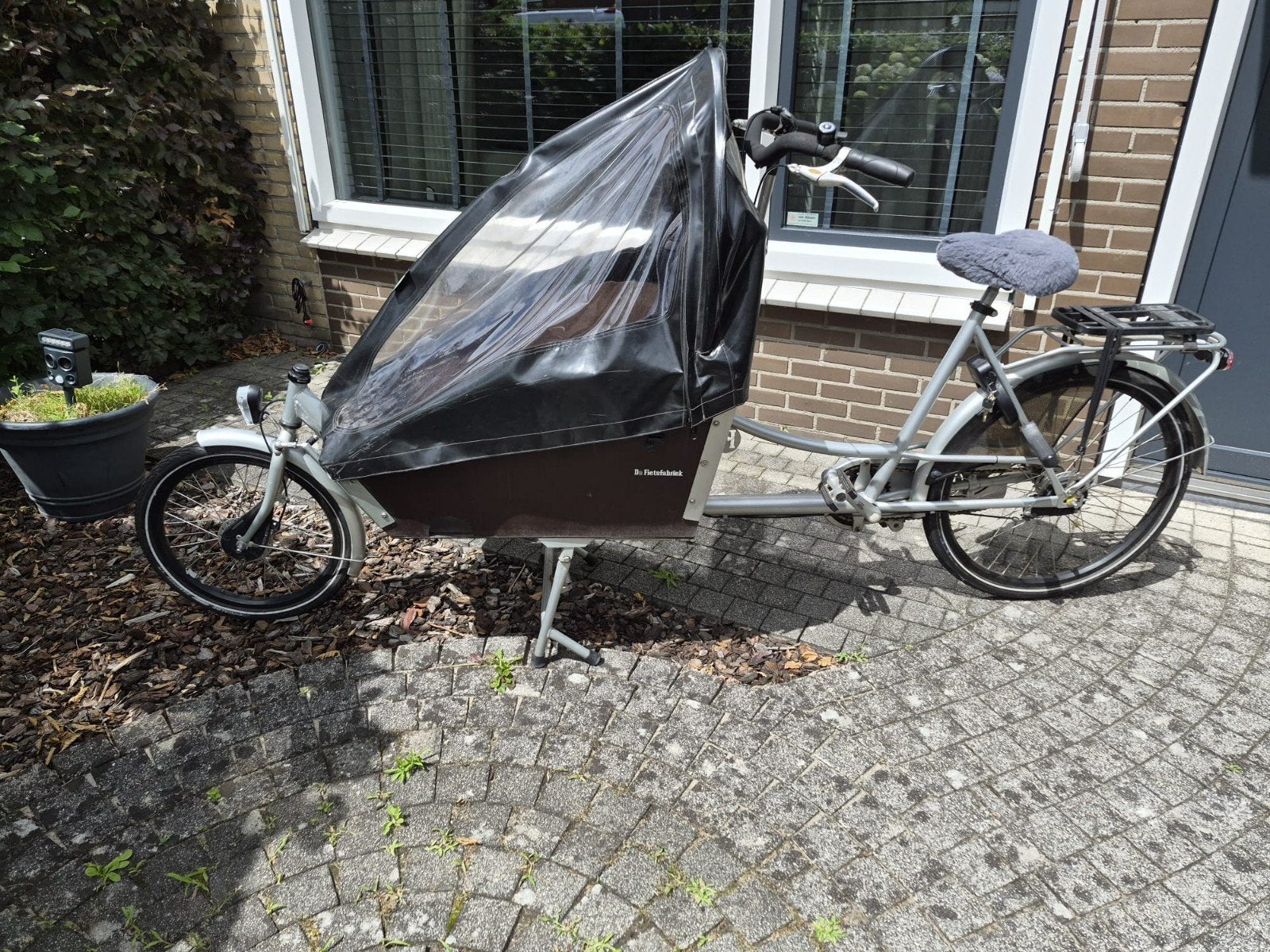 Bakfiets Fietsfabriek 3 versnellingen incl. regenhuif, Ophalen, Huif, Zo goed als nieuw, 2 kinderen