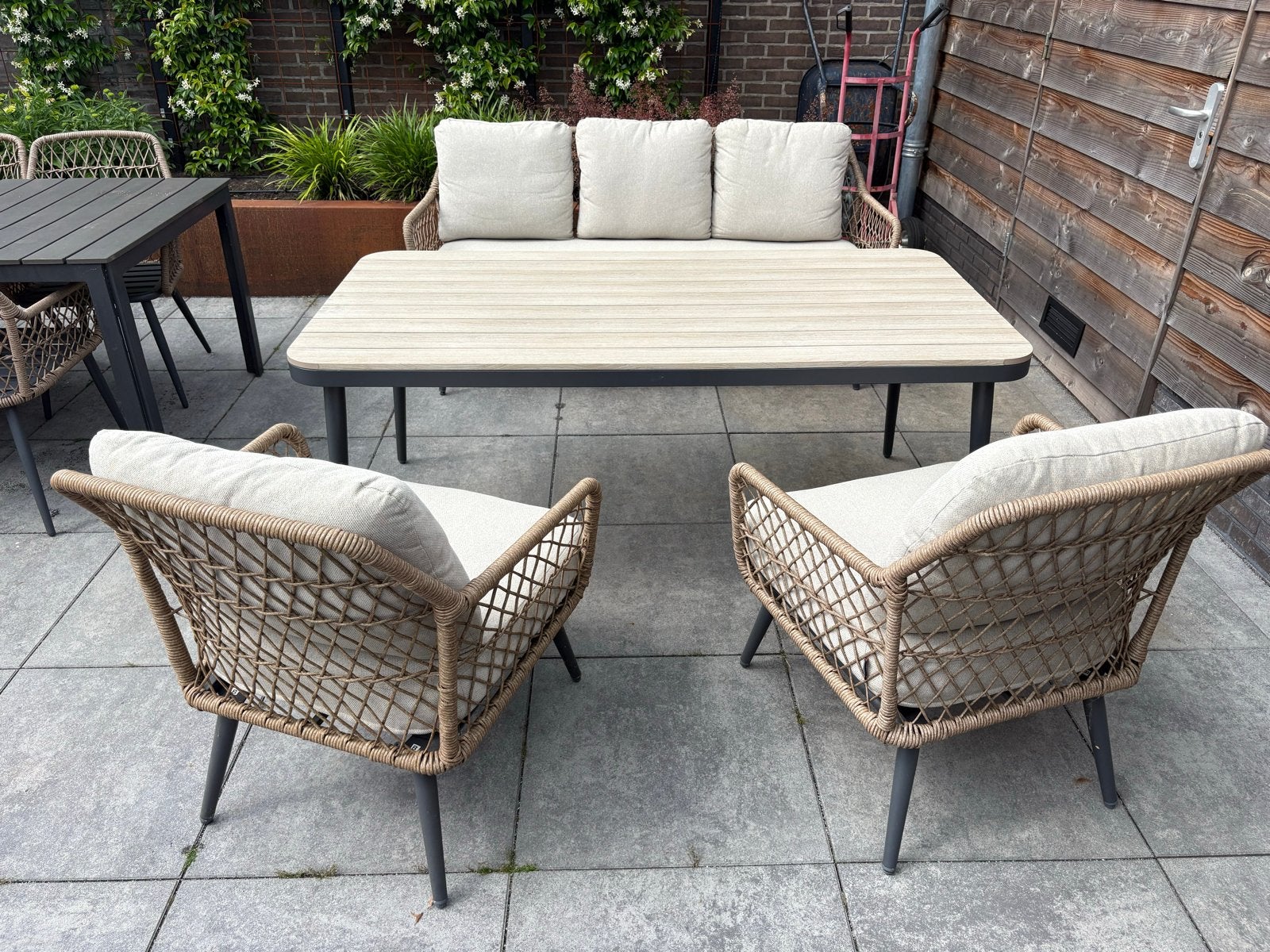 Kalibo lounge dining set 4-delig - Zo goed als nieuw, Ophalen, 5 zitplaatsen, Zo goed als nieuw, Loungeset