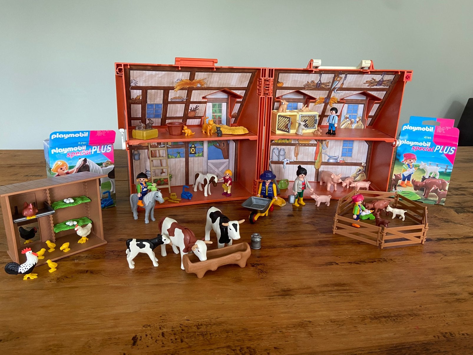 Playmobil 4142 meeneem Boerderij  - Grote Set uitgebreid, Gebruikt, Gebouw, Complete set, Ophalen of Verzenden