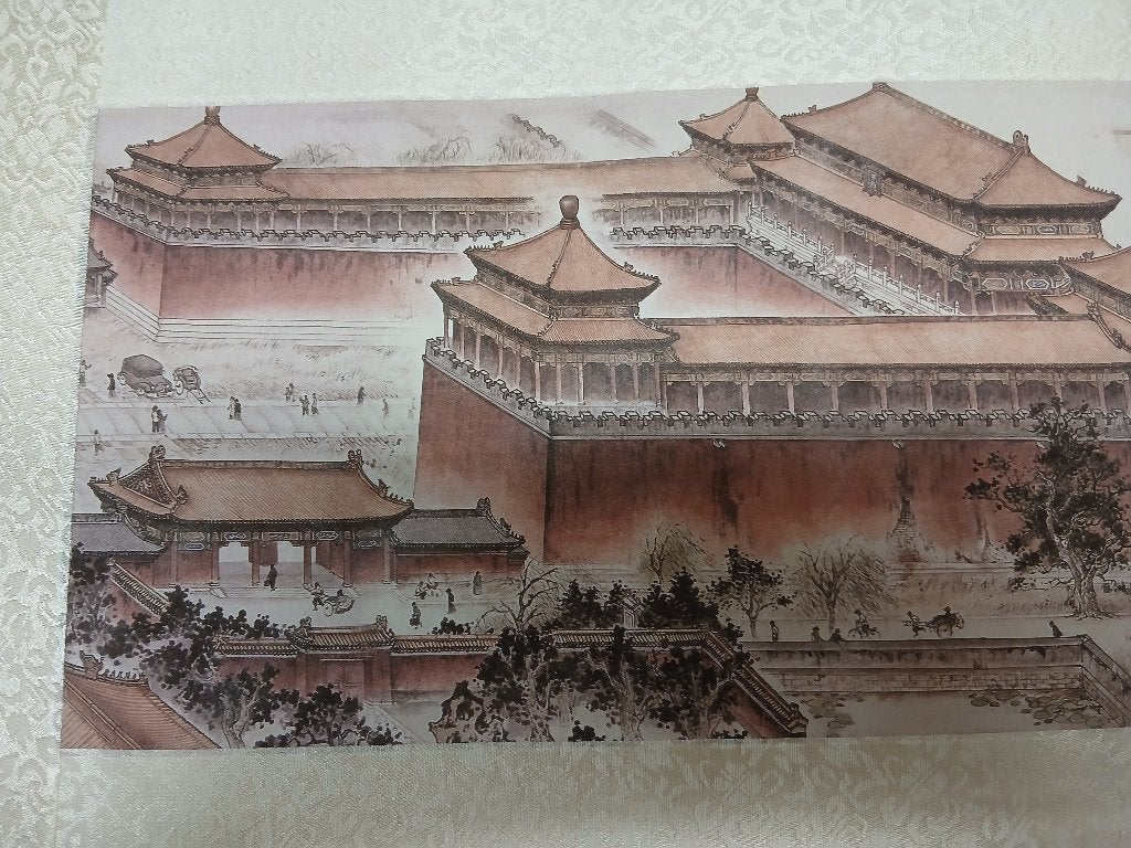 Zijden rol - decoratief - verboden stad - Beijing -, Verzenden