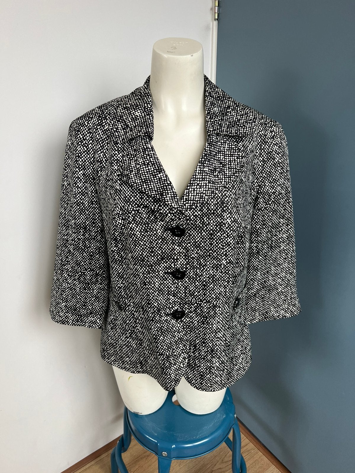Gerry weber zwart wit dun blazer 44, Zwart, Maat 42/44 (L), Ophalen of Verzenden, Zo goed als nieuw