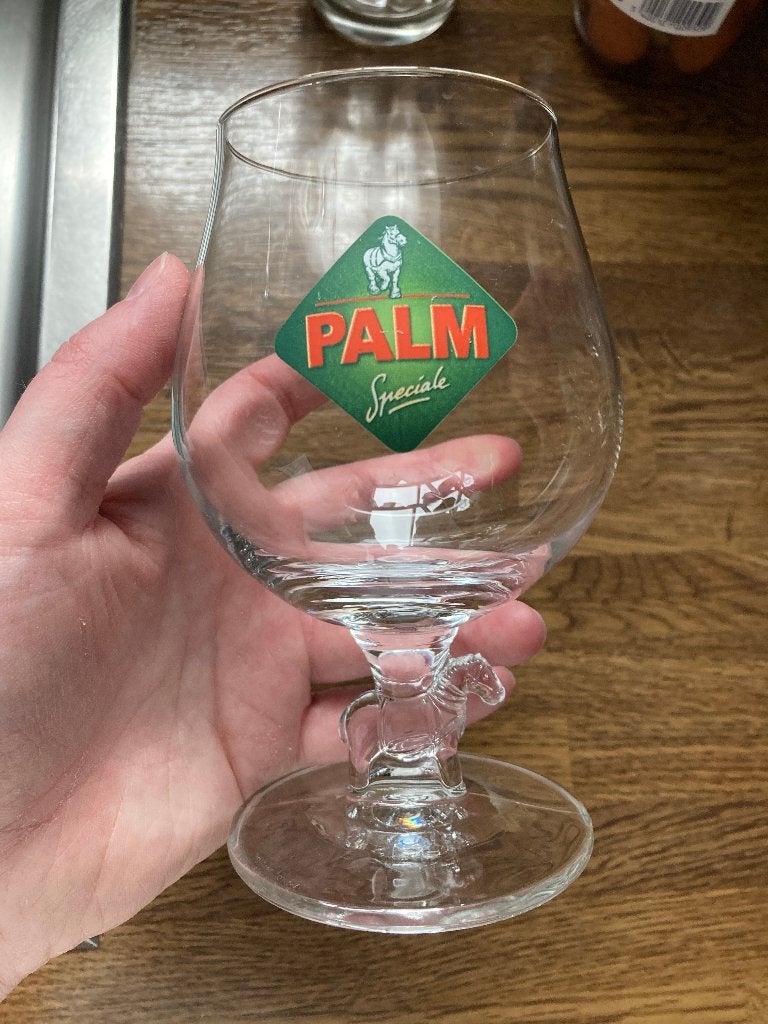 Palm bier glazen ( glas ) paardje in voet # 2, Ophalen of Verzenden, Zo goed als nieuw, Bierglas