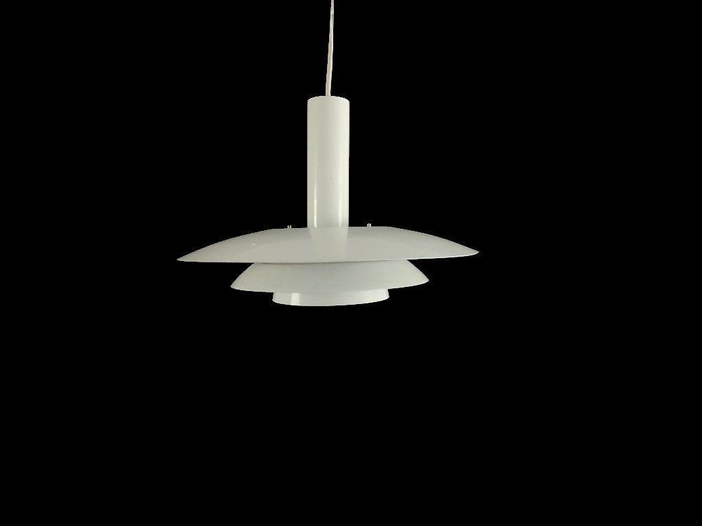 Fantastische vintage Scandinavische lamellen hanglamp, Huis en Inrichting, Ophalen of Verzenden, Gebruikt, Metaal