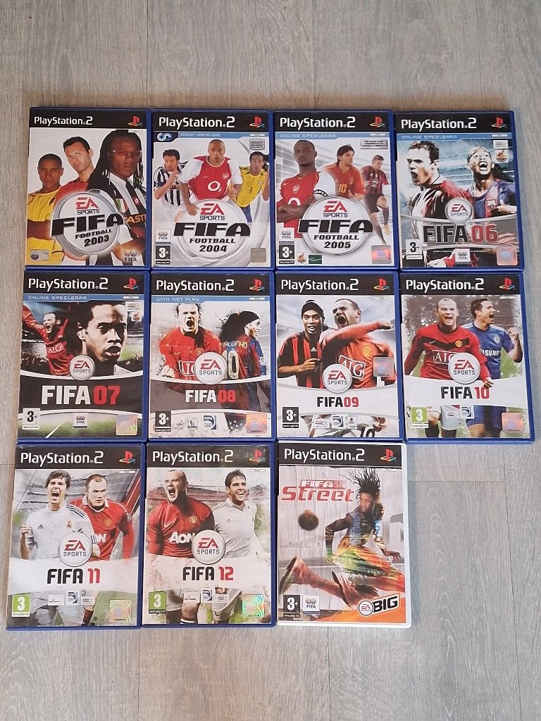 FIFA 2003 t/m 2012 + FIFA street - (PS2), Verzenden, 2 spelers, Zo goed als nieuw, Vanaf 3 jaar