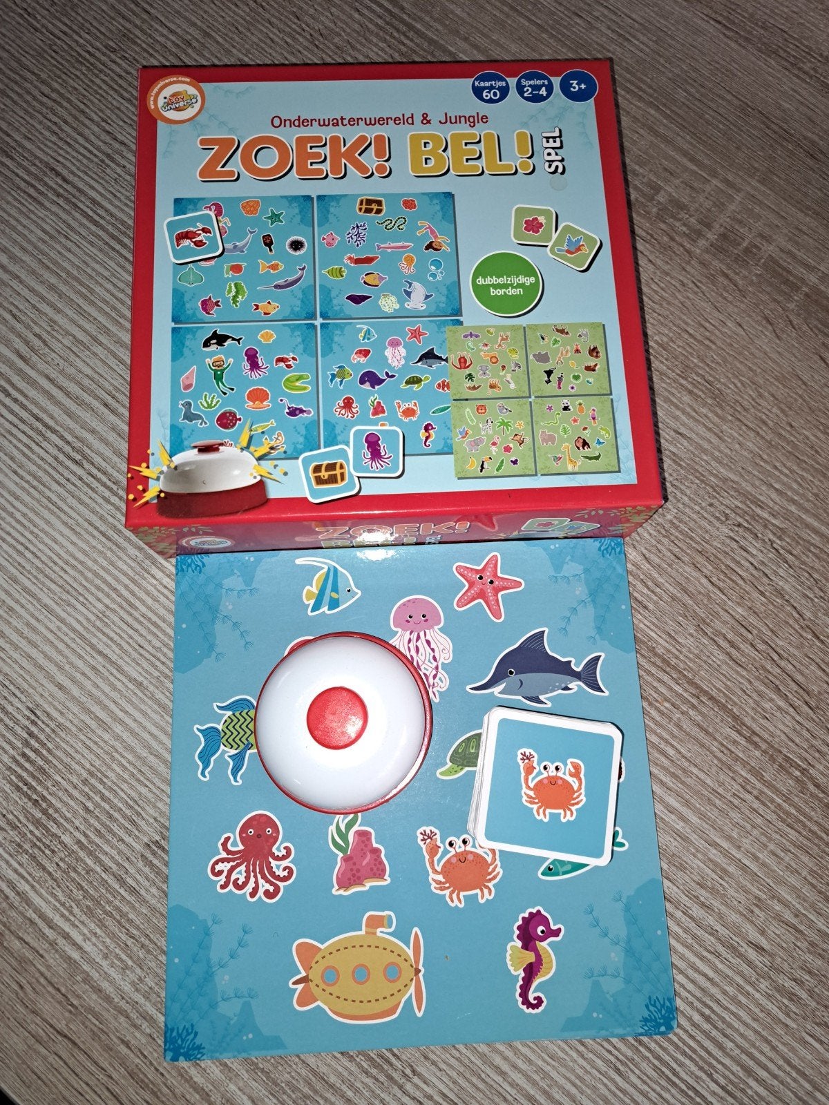 Zoek! Bel! Onderwaterwereld & Jungle spel (59/60 kaarten), Drie of vier spelers, Ophalen of Verzenden, Zo goed als nieuw