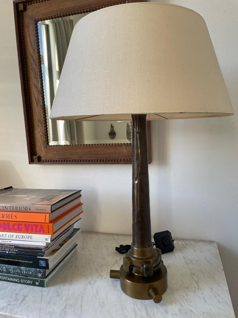 Lampenvoet, brutalist stijl, patina, interior design, Overige materialen, 50 tot 75 cm, Ophalen of Verzenden, Gebruikt