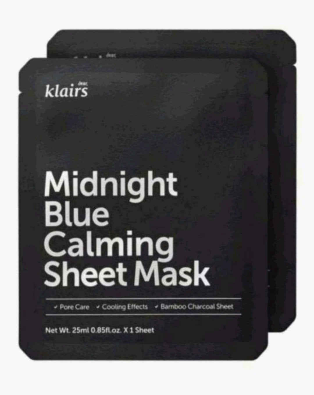 3 nieuwe Klairs Midnight Blue Calming Sheet Maskers., Ophalen of Verzenden, Nieuw, Gehele gezicht, Reiniging