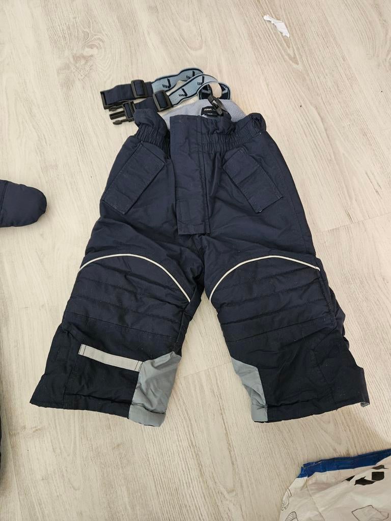 Donkerblauwe skibroek met bretels, Onbekend, Gedragen, Ophalen, Broek