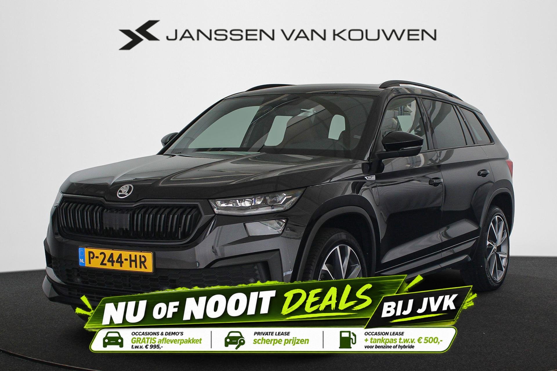Skoda Kodiaq 1.5 TSI Sportline Business Leder 20"Velgen Came, Auto's, 4 cilinders, 150 pk, Zwart, Bedrijf