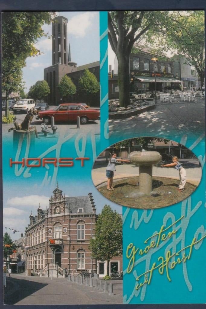 Horst 4 luik Groeten Beschreven, Verzenden, 1980 tot heden, Gelopen, Limburg