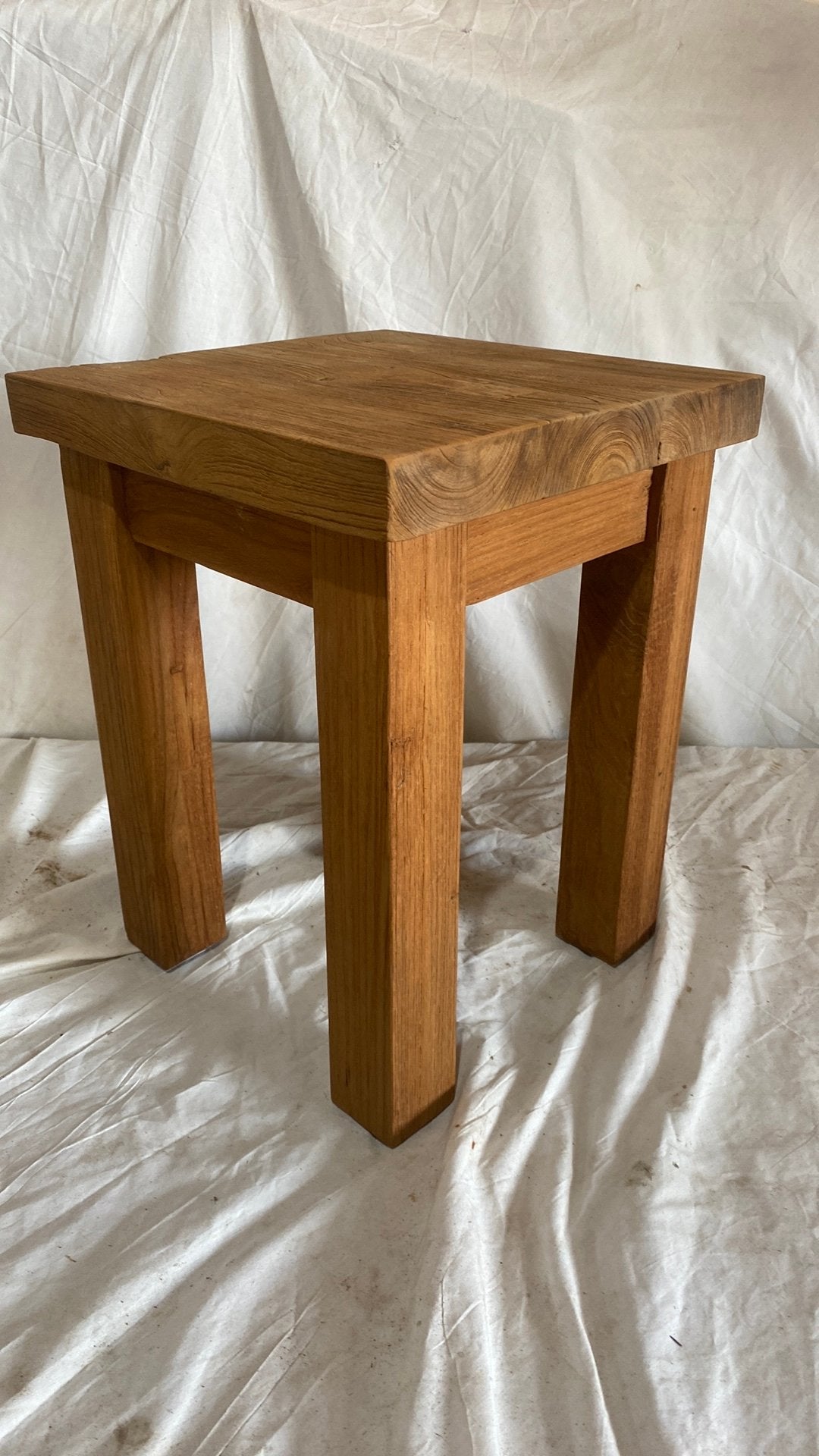 Teak bijzettafel, Ophalen, Vierkant, 50 tot 100 cm