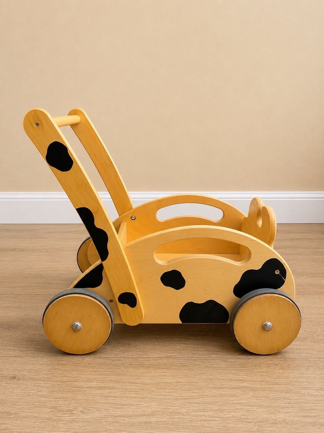 Houten loopwagen koe, Ophalen, Gebruikt, Overige typen, Met wieltjes