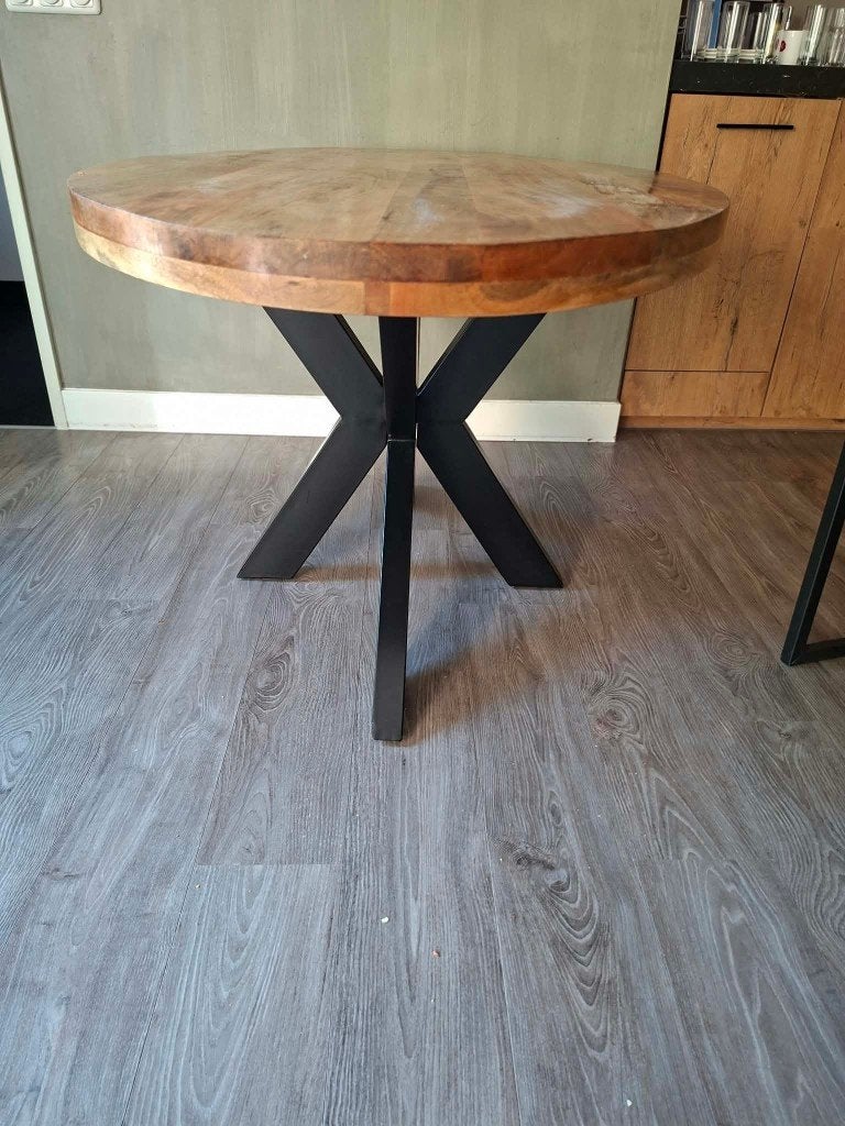 Ovale eettafel, mangohout, Overige materialen, Gebruikt, 150 tot 200 cm, Vier personen
