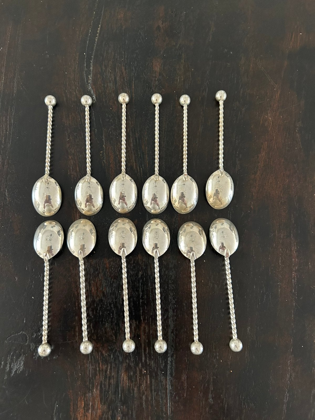 Set lepeltjes zwaar verzilverd - 12 stuks, Antiek en Kunst, Antiek | Bestek, Ophalen of Verzenden