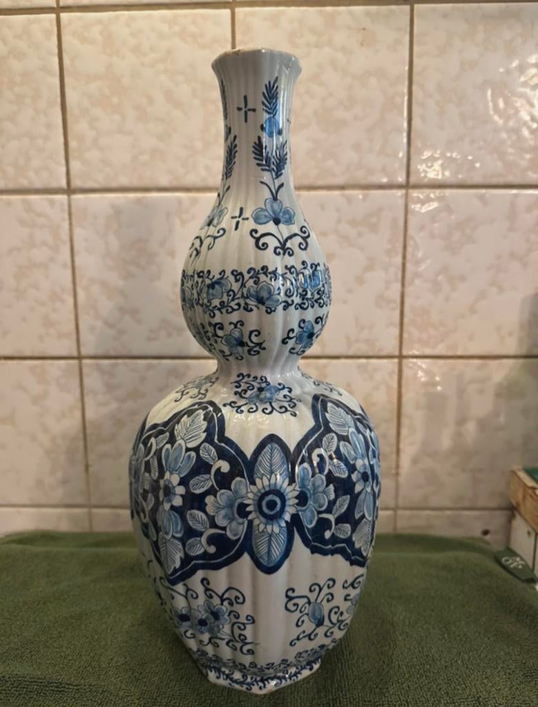 Van duijn delft delfts blauw vaas antiek fransr kopie, Ophalen of Verzenden