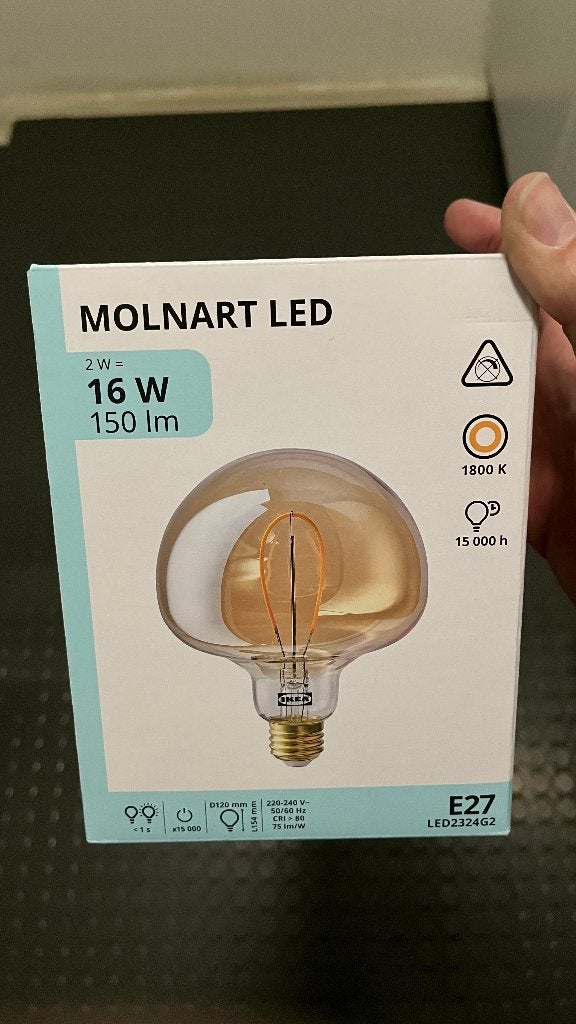 Ledlamp Ikea Molnart 16w, Led-lamp, Minder dan 30 watt, Nieuw, E27 (groot)