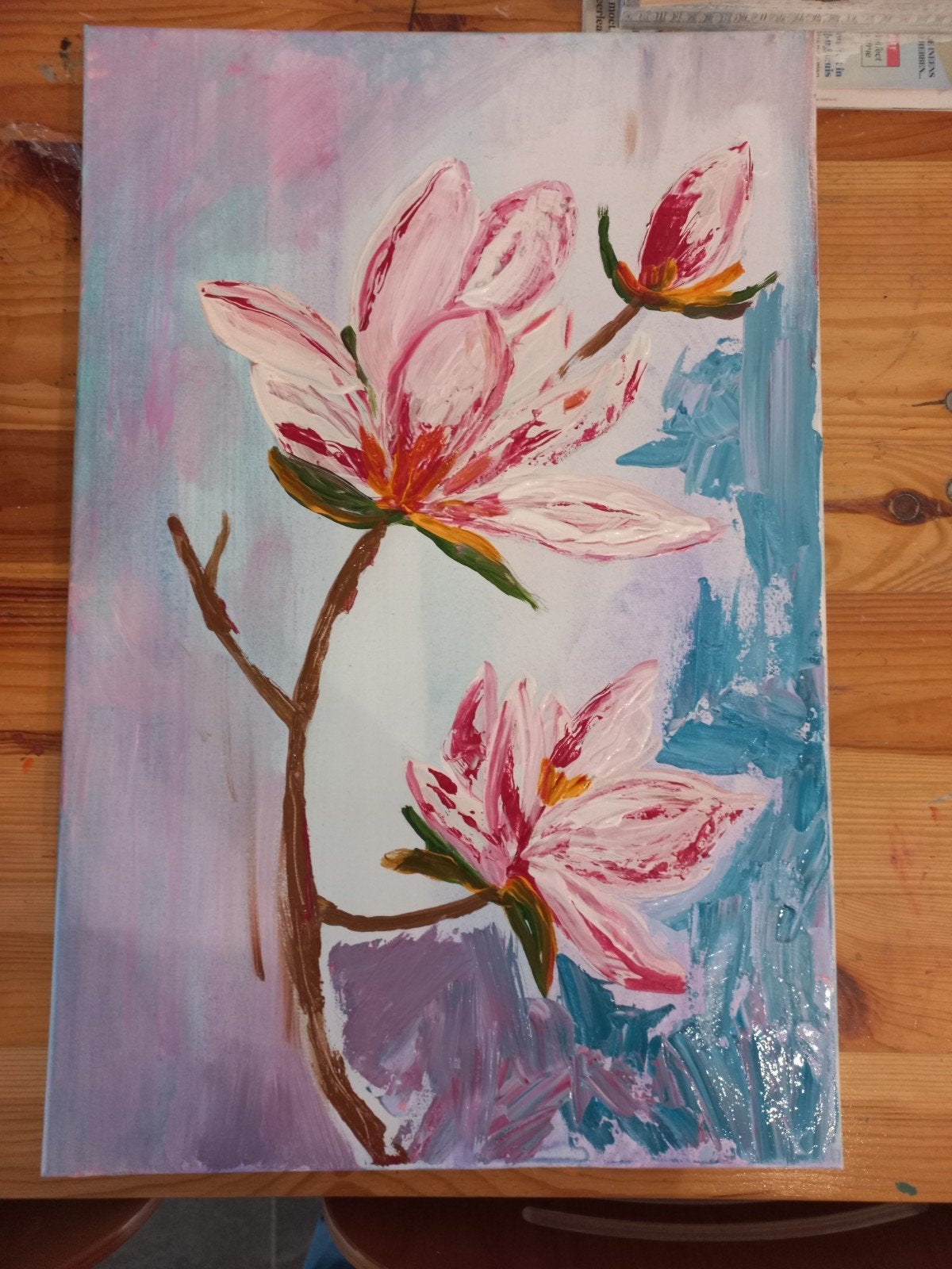 Magnolia's - Acryl op canvas 40x60cm, Ophalen of Verzenden