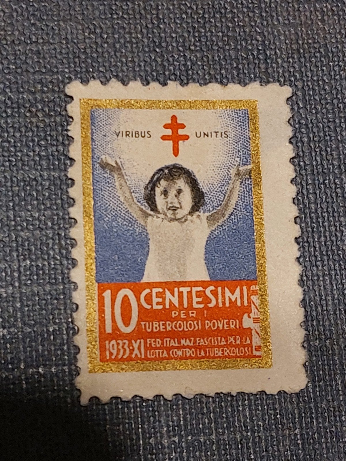Italië Cinderella sluitzegel TBC tuberculosebestrijding 1933, Ophalen of Verzenden, Postfris
