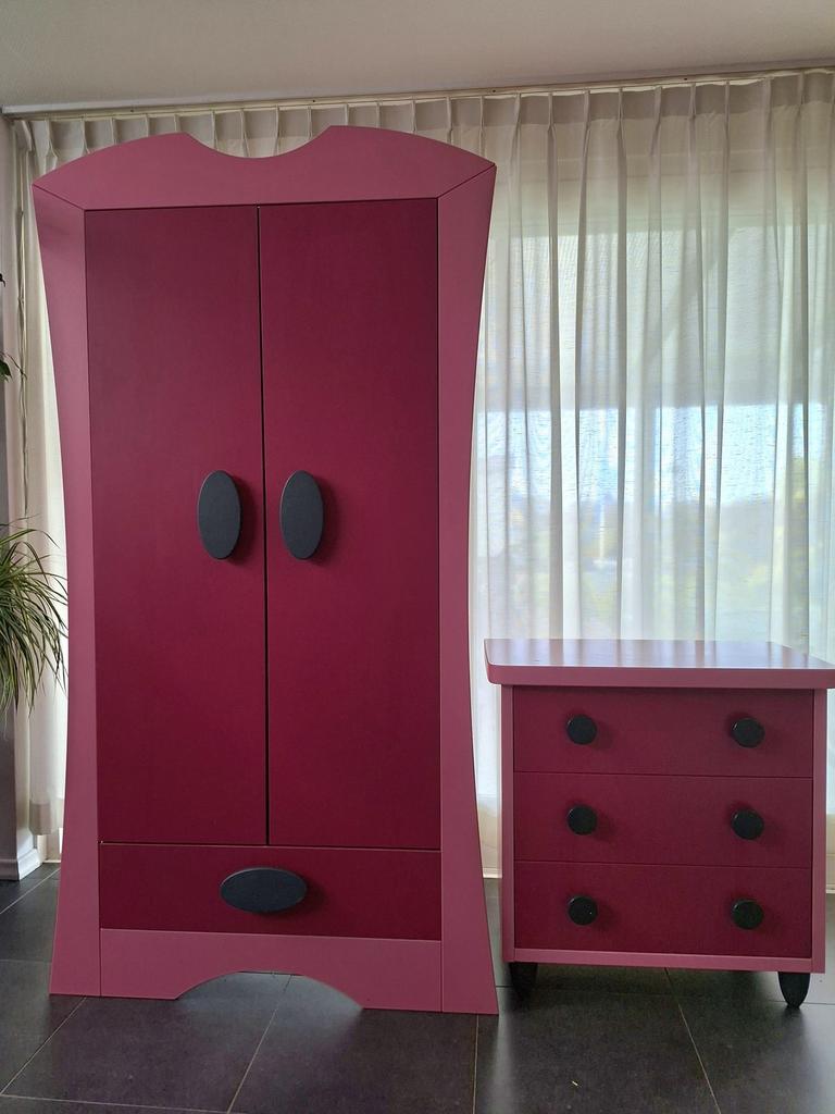 Roze ikea mammut kledingkast en ladenkast set, Ophalen, Minder dan 75 cm, 50 tot 70 cm, 105 cm of meer
