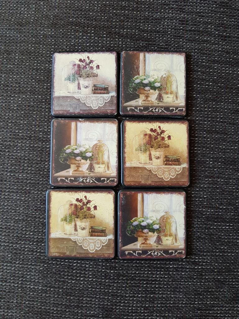 onderzetters stolp brocante afbeeldingen, Huis en Inrichting, Woonaccessoires | Onderzetters, Ophalen of Verzenden, Zo goed als nieuw