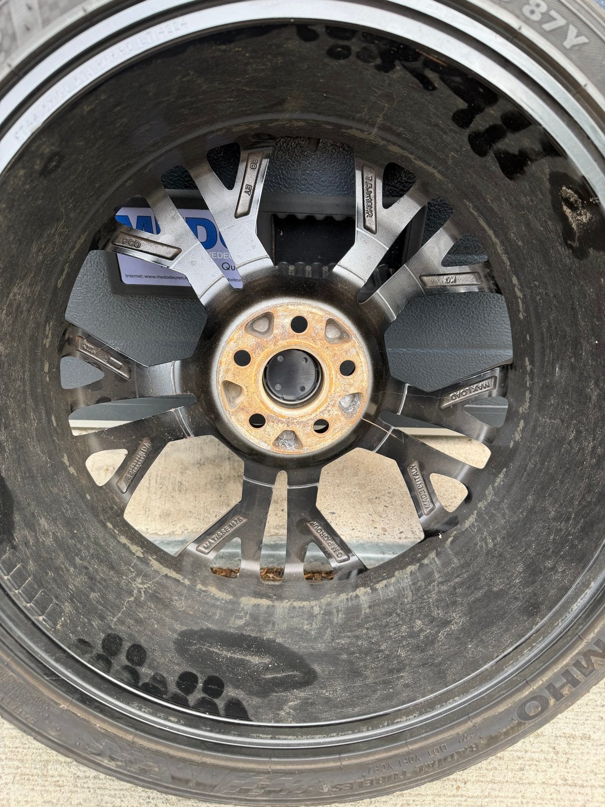 Set van 4 Kumho Ecsta PS71 banden met 18 inch velgen, Ophalen, 18 inch, Gebruikt, Banden en Velgen