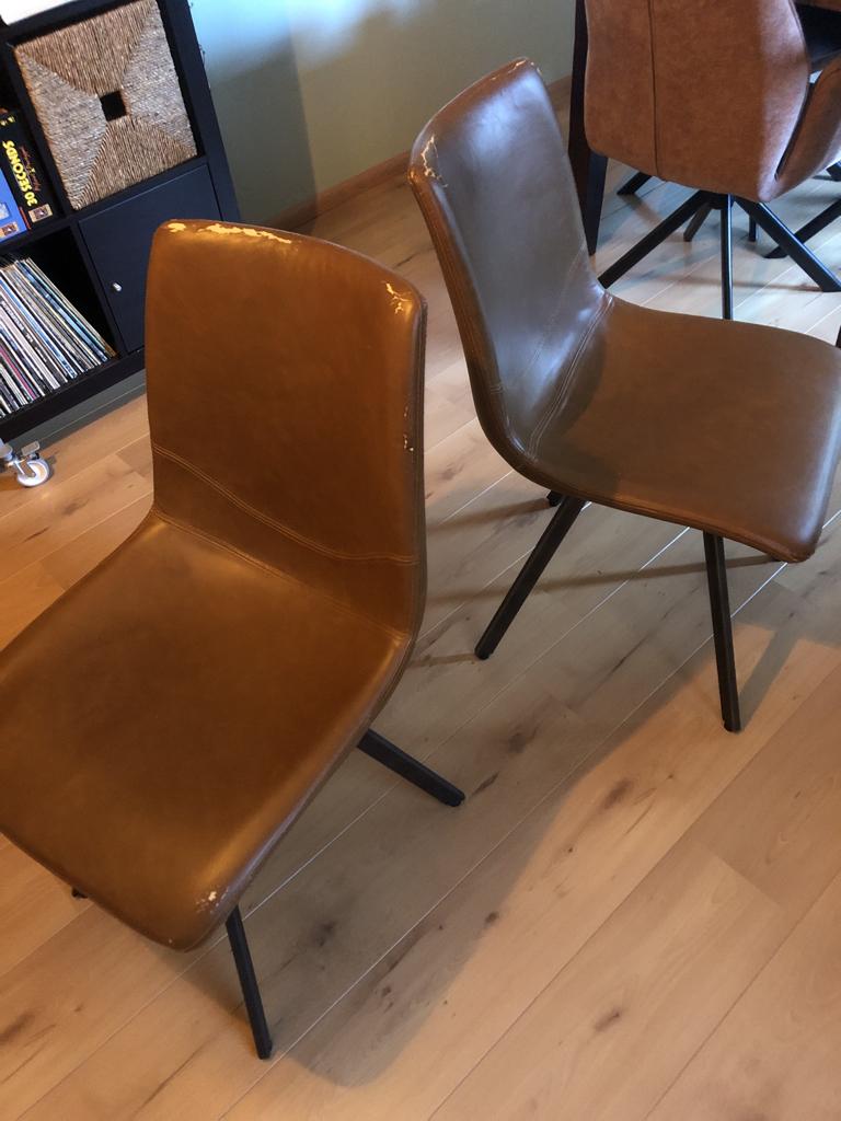 Eetkamerstoelen, Huis en Inrichting, Stoelen, Ophalen, Overige materialen, Gebruikt, Bruin