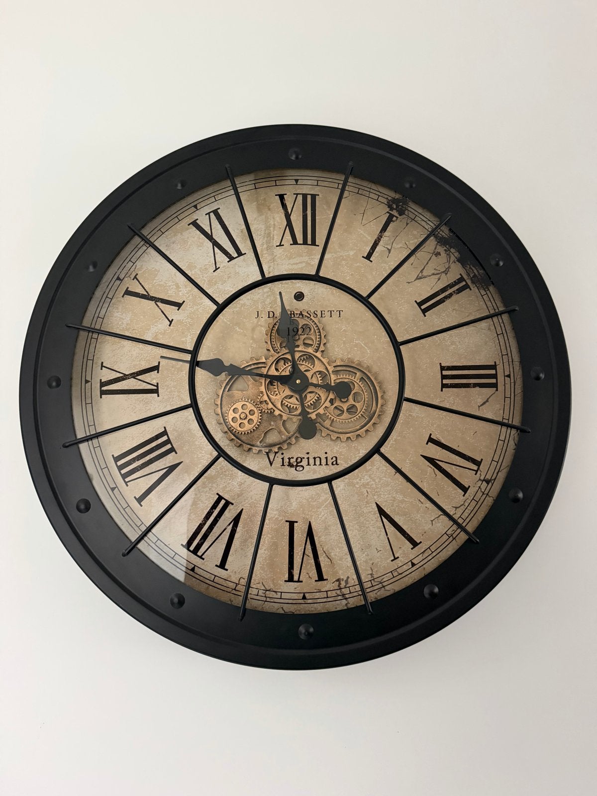 Industriële Wandklok 80cm - Zo goed als nieuw, Ophalen, Wandklok, Zichtbaar uurwerk, Analoog