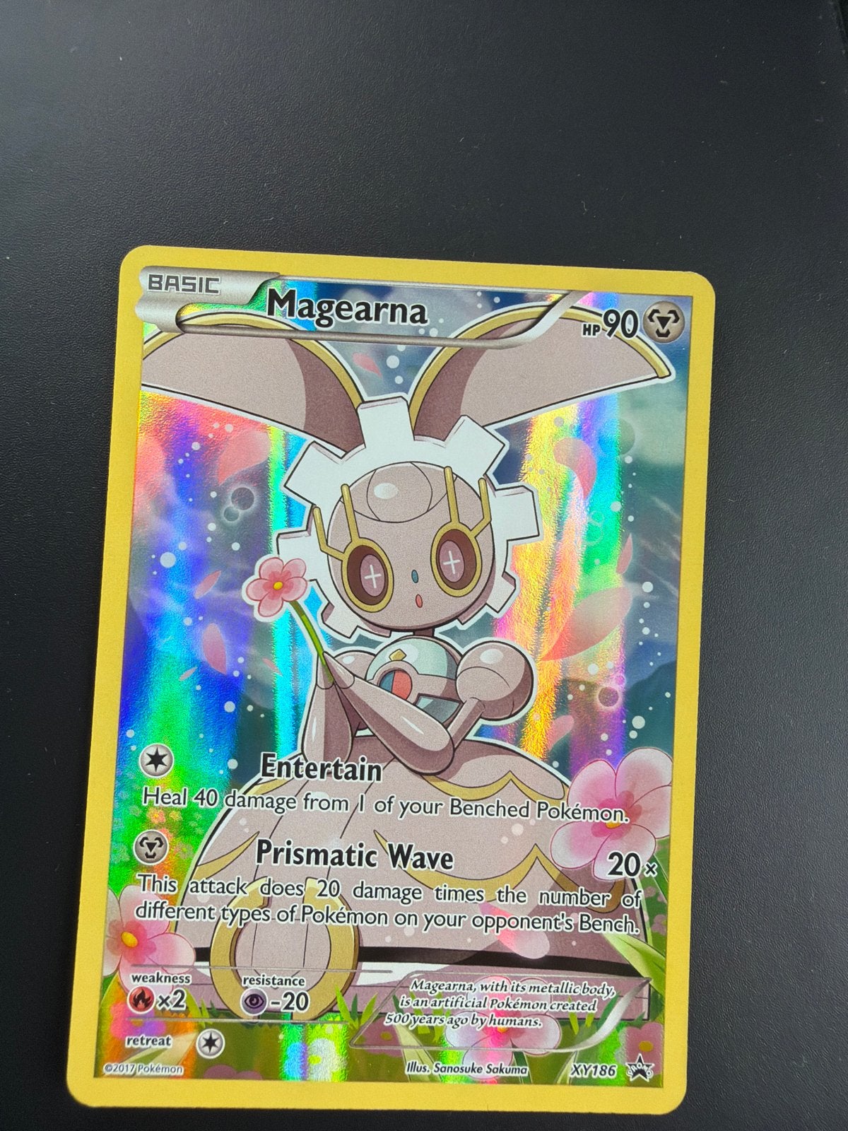 Magearna Pokémon Kaart Promo XY186 2017 Holo, Ophalen of Verzenden, Zo goed als nieuw, Losse kaart