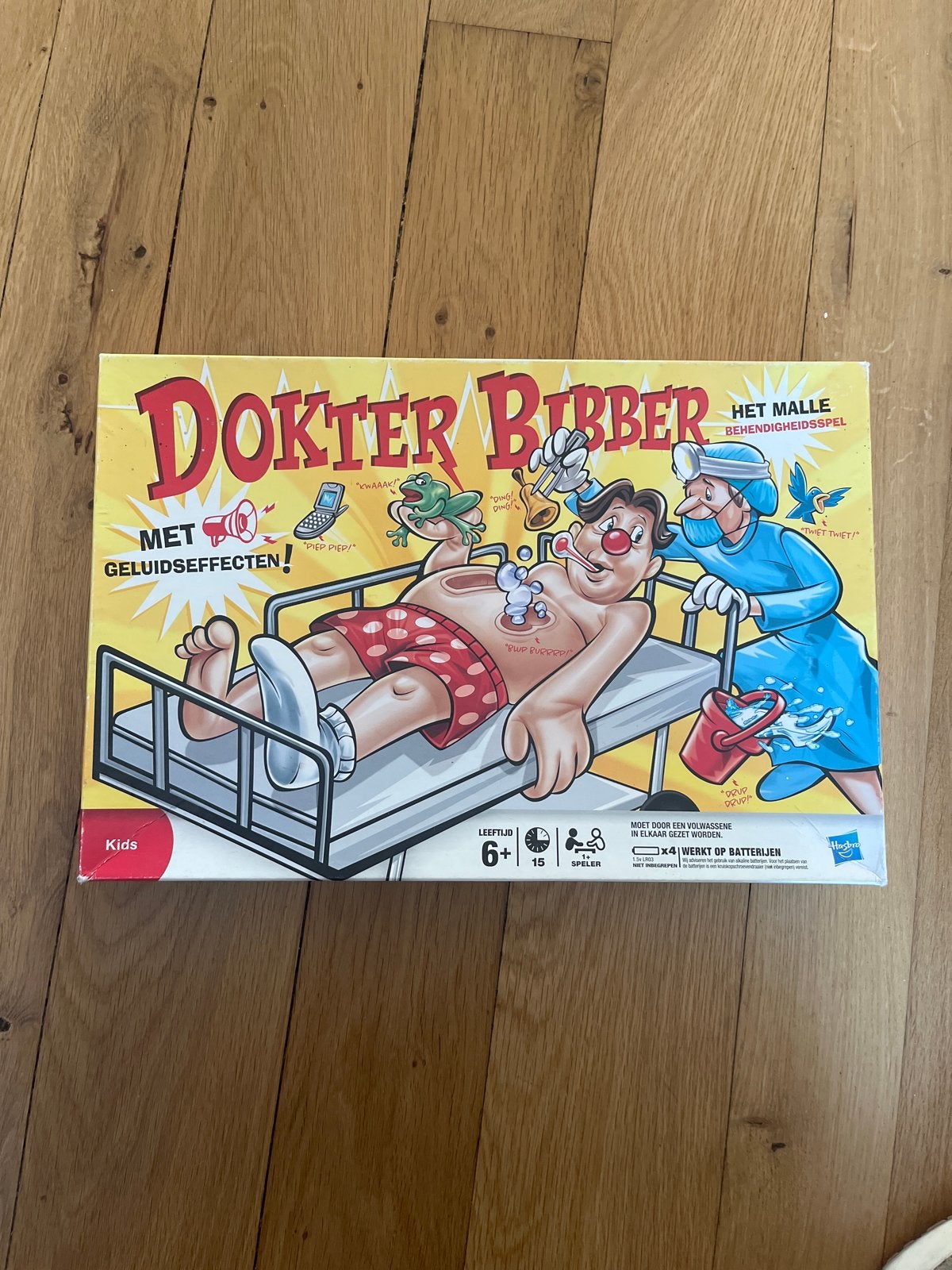 Dokter Bibber spel met geluidseffecten - Hasbro, Een of twee spelers, Ophalen of Verzenden, Zo goed als nieuw