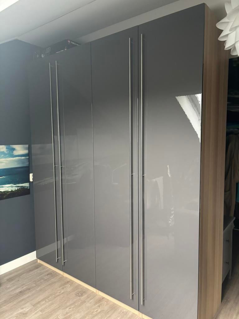 Grijze hooglans kleding legk. Ikea Pax Fardal H235 D60 Br200, Ophalen, Gebruikt, 200 cm of meer, 150 tot 200 cm