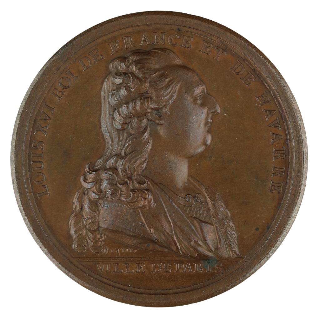 Benjamin Duvivier BRONZE MEDAILLE PONT DE LOUIS XVI, Verzenden, Brons, Buitenland