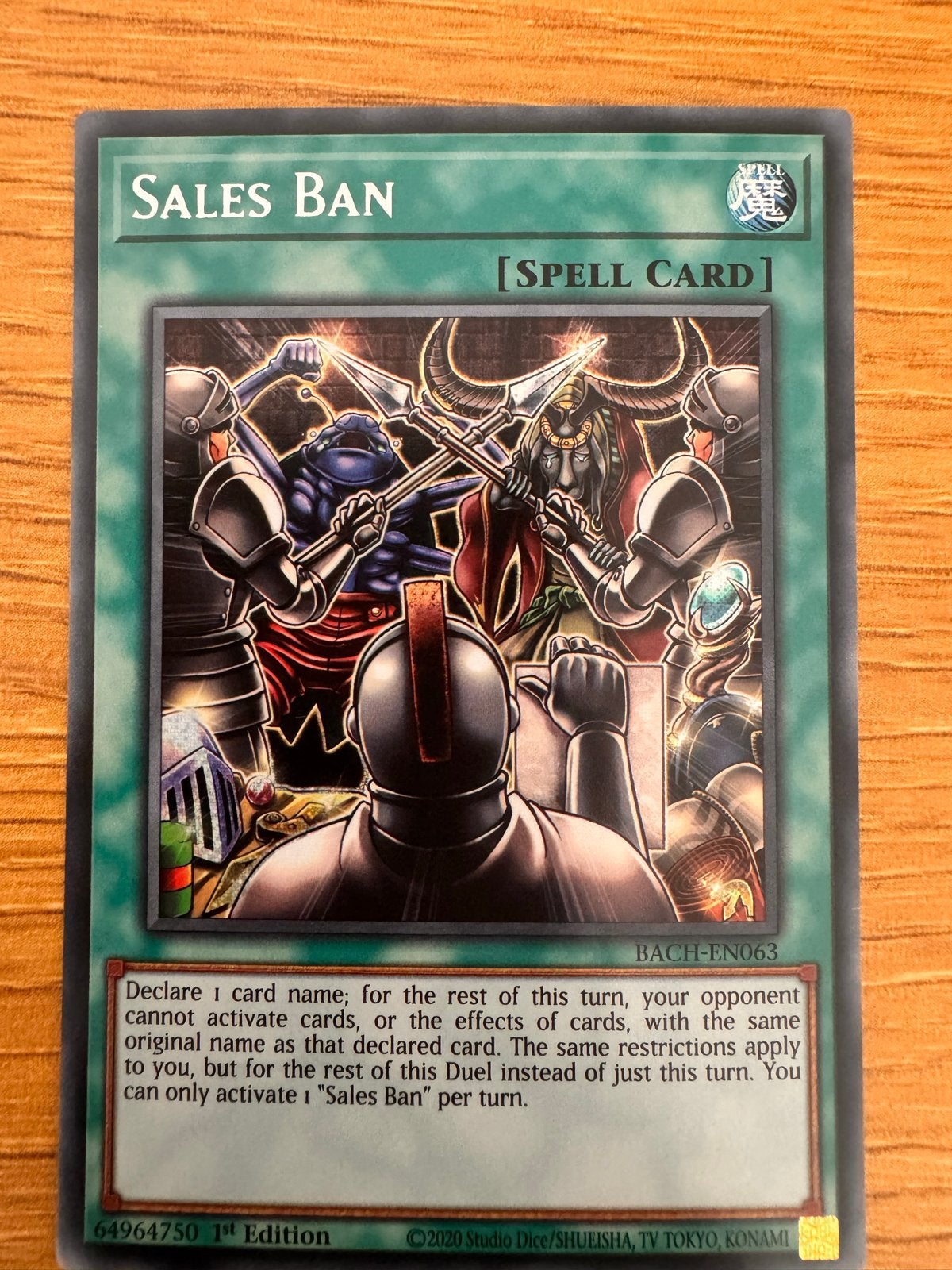 Yu-Gi-Oh! Sales Ban Spell Card BACH-EN063 1st Edition, Hobby en Vrije tijd, Verzamelkaartspellen | Magic the Gathering, Verzenden