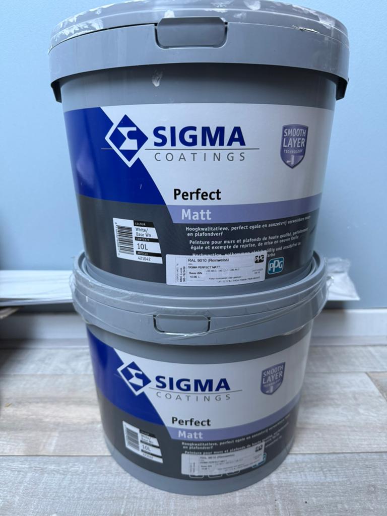 Sigma perfect matt ral9010, Doe-het-zelf en Verbouw, Ophalen, Wit