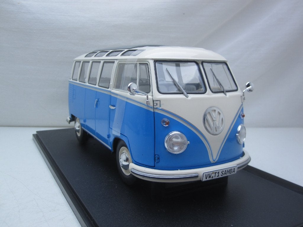 VW Transporter type 2 T1 Samba 1962 Blauw/wit 1:18 Solido, Ophalen of Verzenden, Nieuw, Auto, Solido