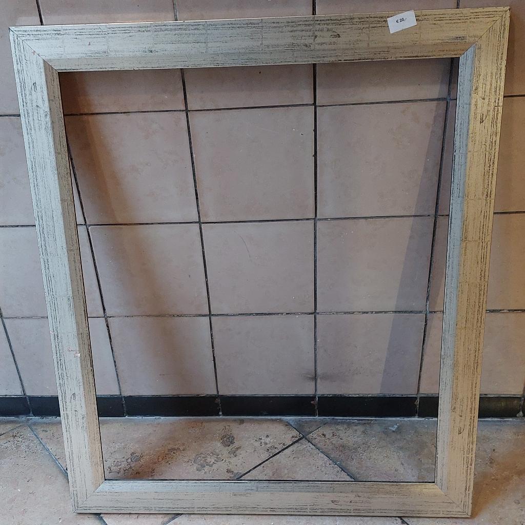 Zilverkleurige lijst 61 x 73 cm, Huis en Inrichting, Woonaccessoires | Lijsten, Ophalen, Zo goed als nieuw, Hout