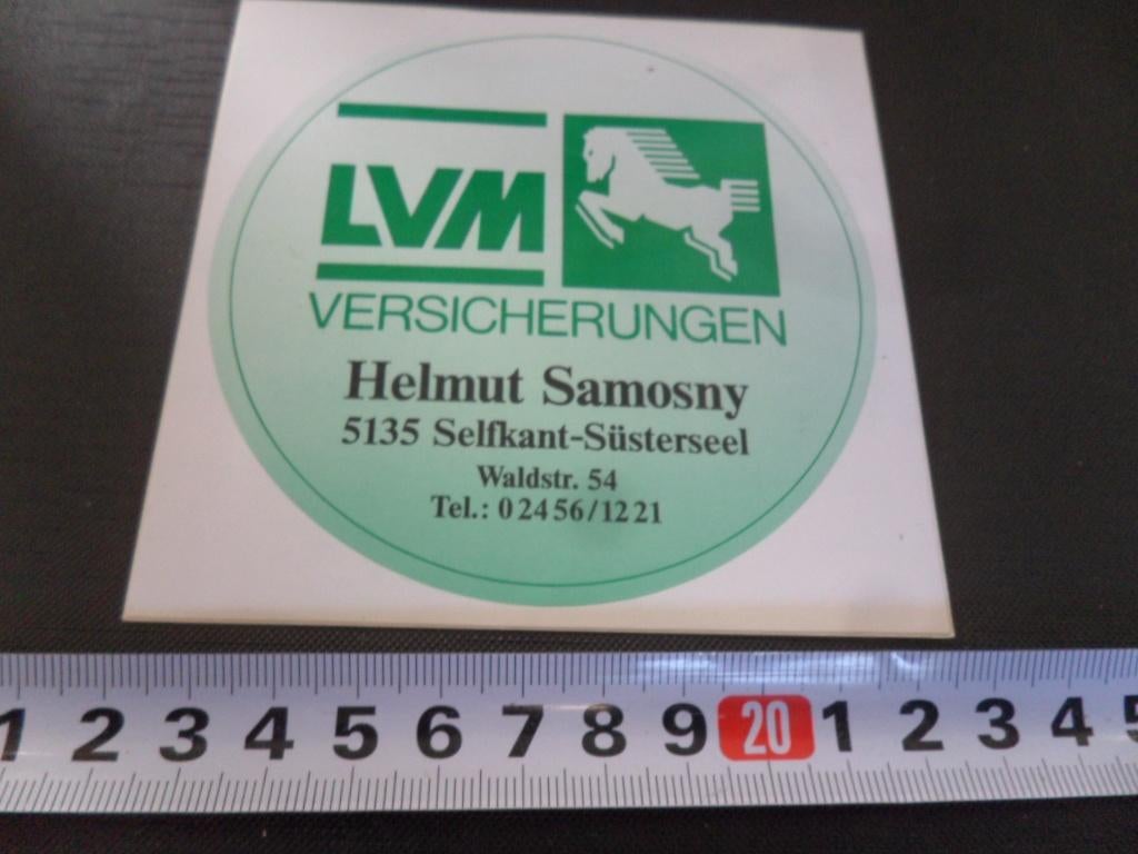 sticker  LVM Versicherungen Helmut Samosny, Ophalen, Zo goed als nieuw