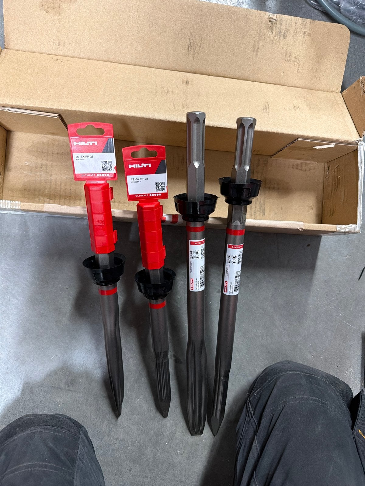 Splinternieuwe Hilti TE-beitels - Set van 4 t.w.v. €620,-, Doe-het-zelf en Verbouw, Ophalen, Nieuw, Beitel, Hilti