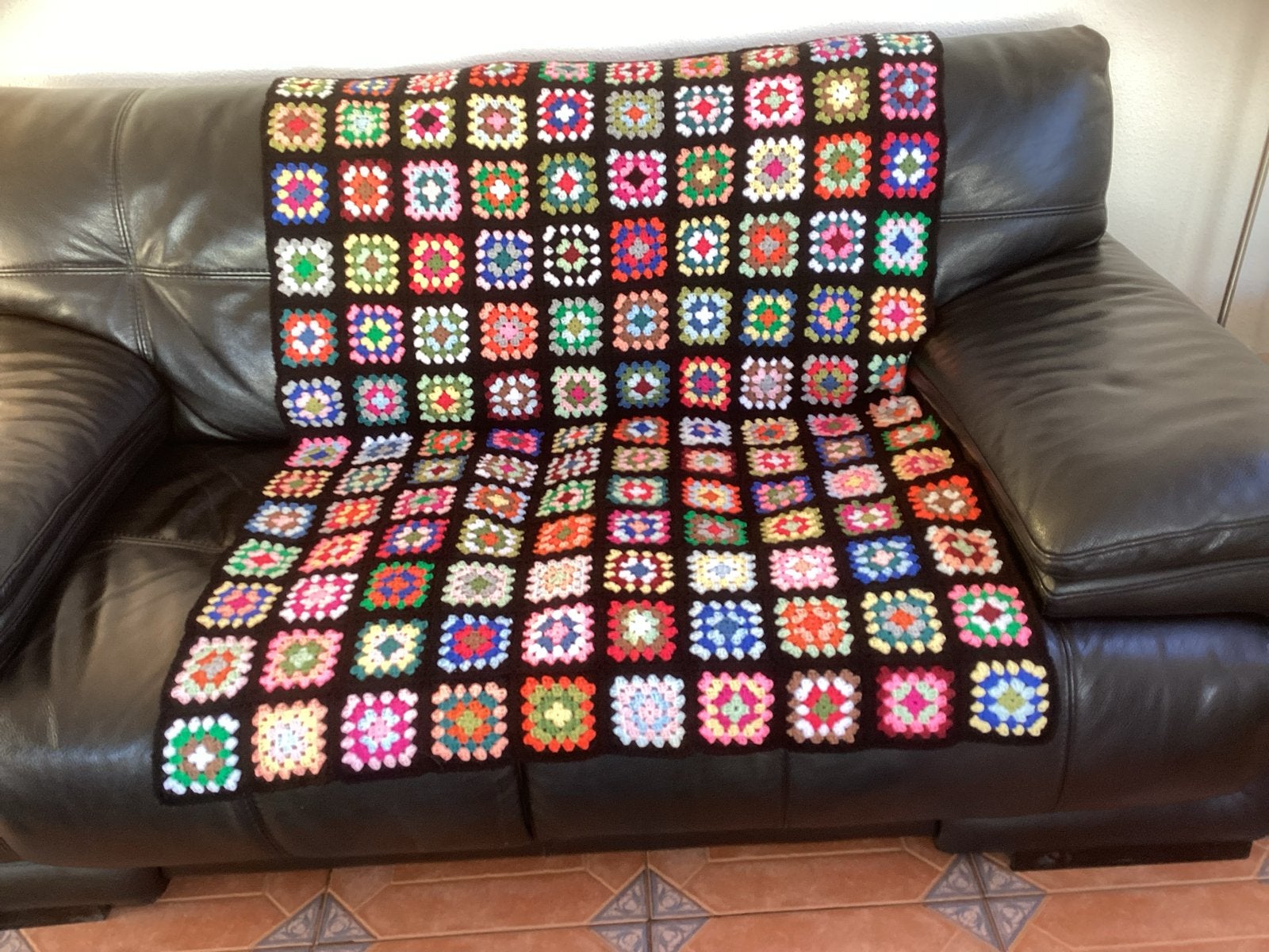 Nieuwe Gehaakte Granny Square Deken / Sprei, Ophalen of Verzenden, Nieuw, Overige kleuren, Rechthoekig