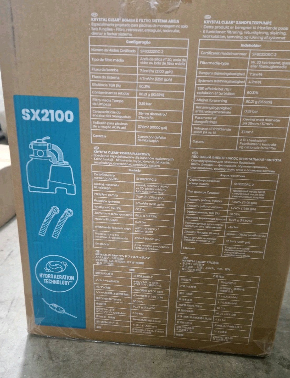 Intex Krystal Clear SX2100 Zandfilterpomp, Ophalen of Verzenden, Nieuw, Zwembadpomp