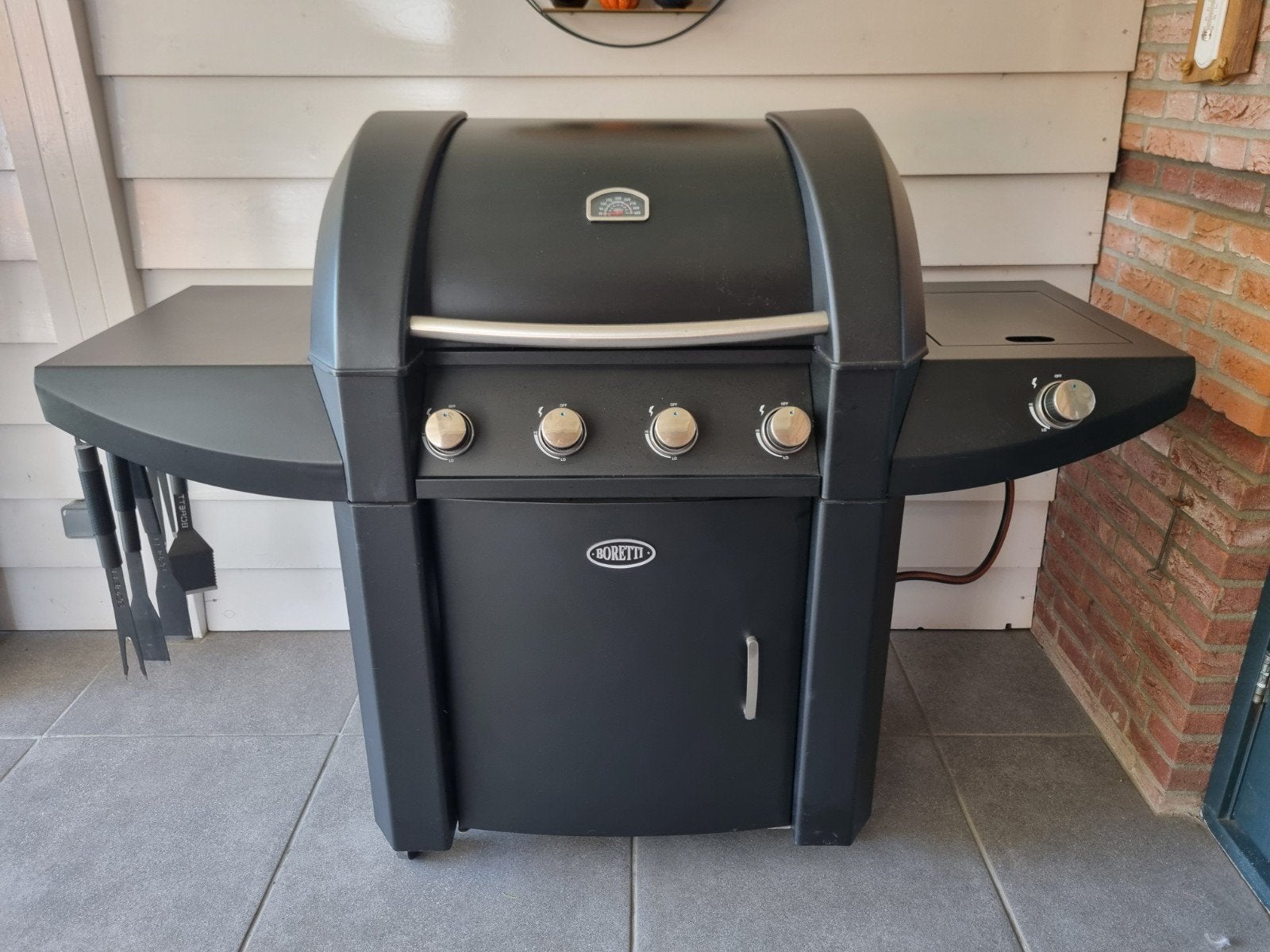 Boretti  robusto gasbarbecue met zijbrander, Tuin en Terras, Ophalen, Zo goed als nieuw, Boretti