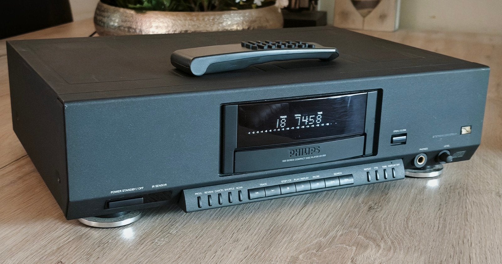 Philips CD 950 CD-speler met afstandsbediening +nw tandwiel, Ophalen, Gebruikt, Philips