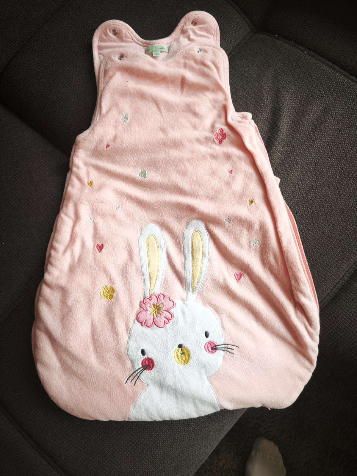 Roze slaapzak met konijn en vlinders, Gebruikt, Ophalen of Verzenden, Gevoerd, Roze