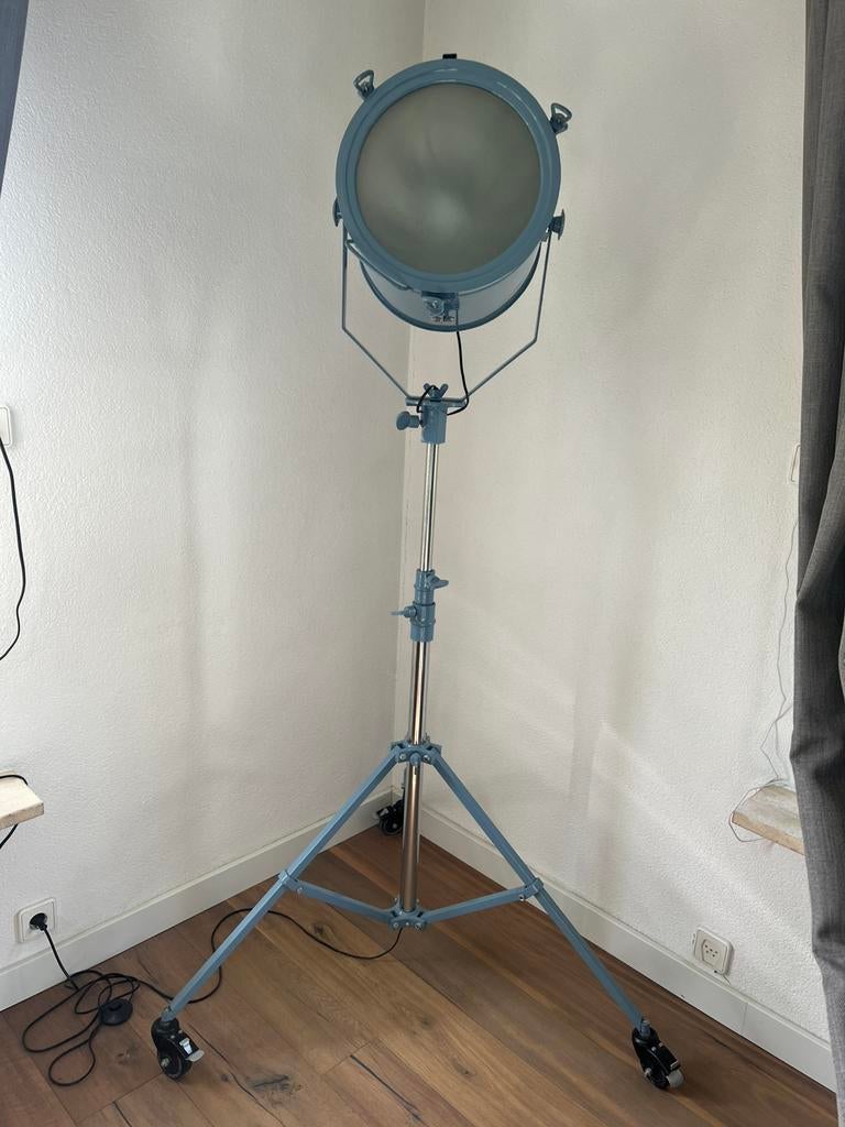 Industrieel lamp petrol blauw, Ophalen, Zo goed als nieuw