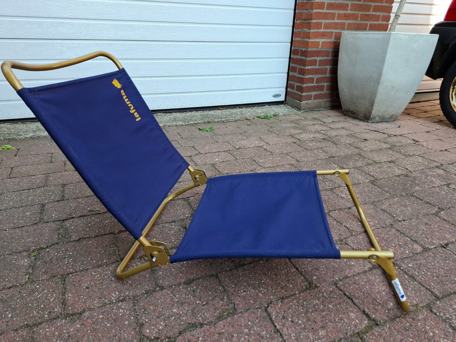 Lafuma strandstoel campingstoel kampeerstoel blauw, Ophalen, Zo goed als nieuw, Aluminium