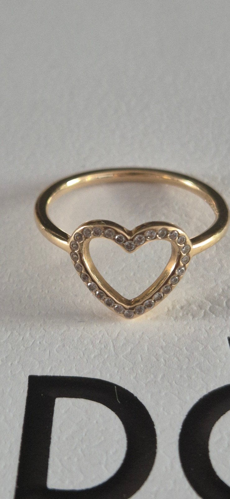 Pandora G585 Gouden Hart Ring met Zirkonia - Maat 54, Verzenden