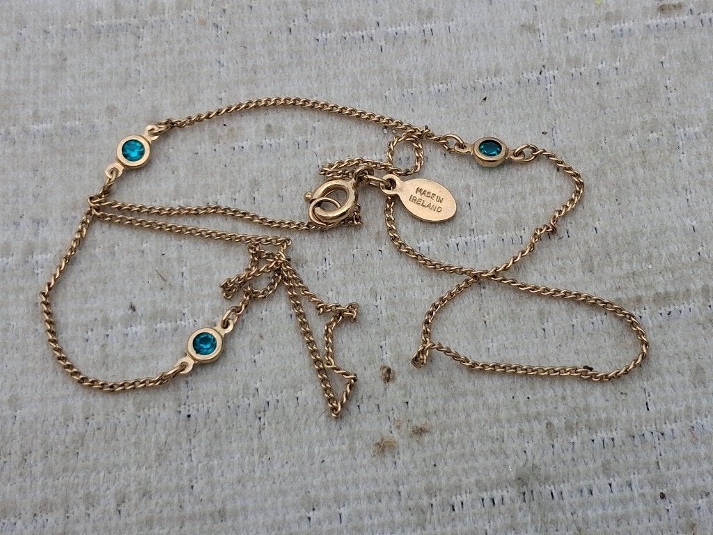 Vintage ketting, Verzenden, Overige materialen, Ketting, Met edelsteen
