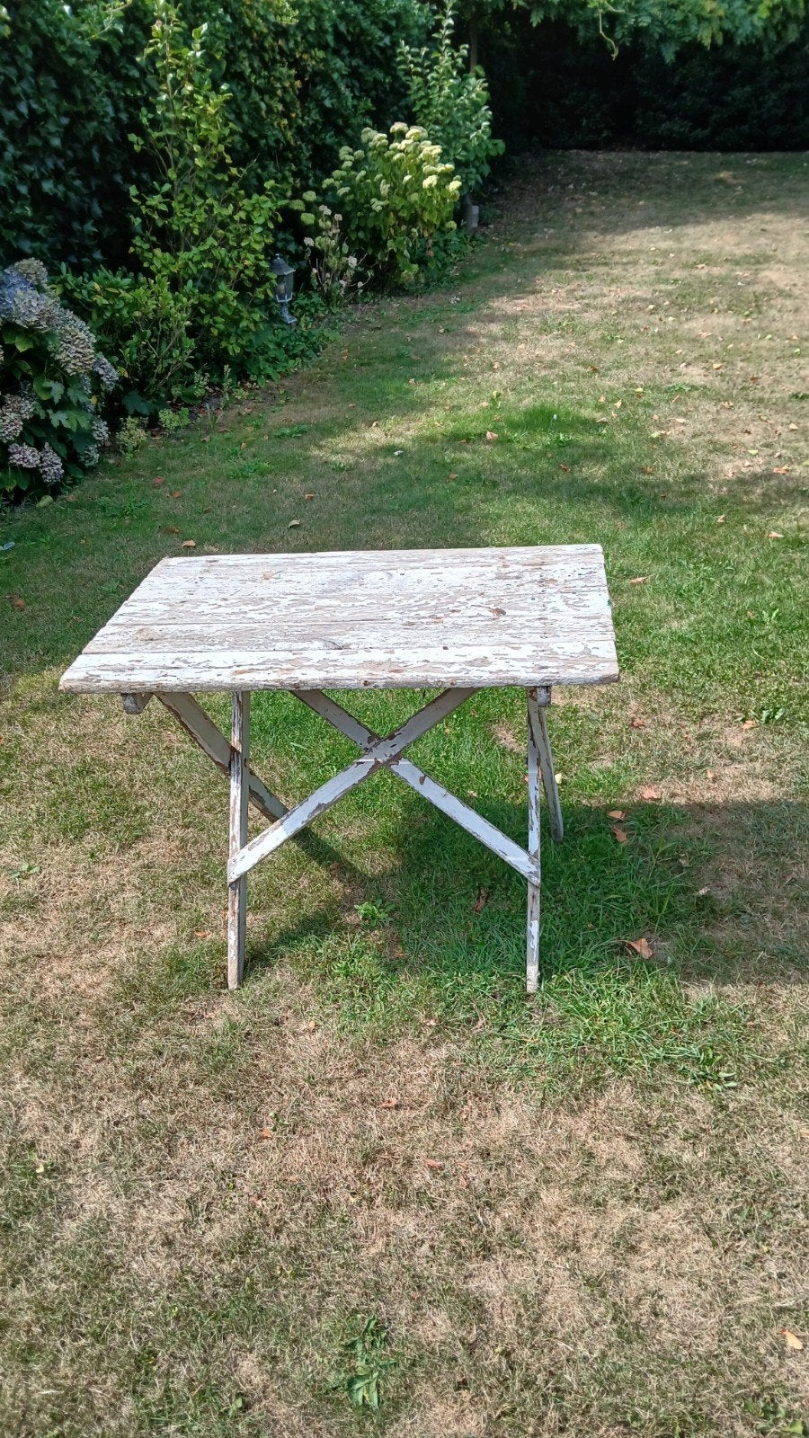 Vintage houten klaptafel - Perfect voor tuin of balkon, Ophalen, Rustiek, Vintage, Gebruikt, 50 tot 100 cm